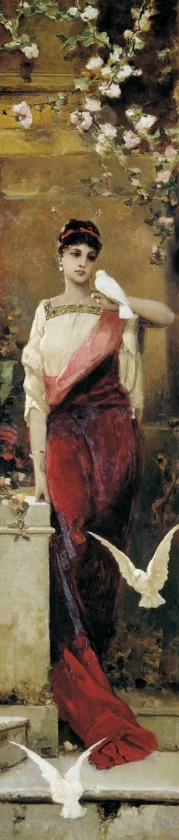Donna con colombe
